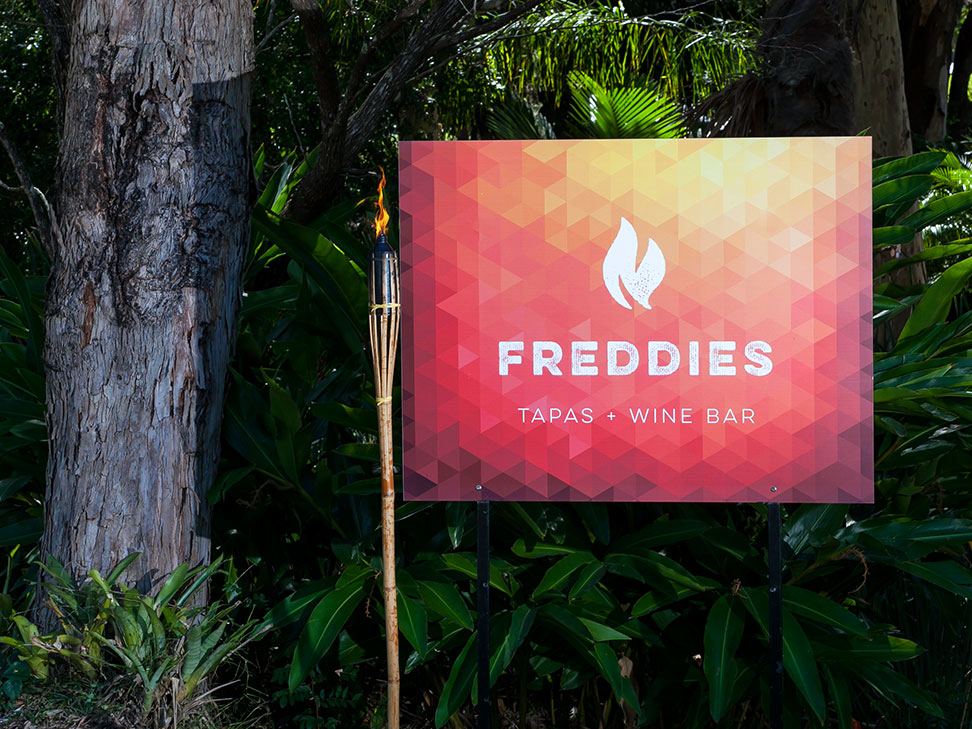 Raffertys Resort Restaurant Sign Freddies Tapas + Wine Bar