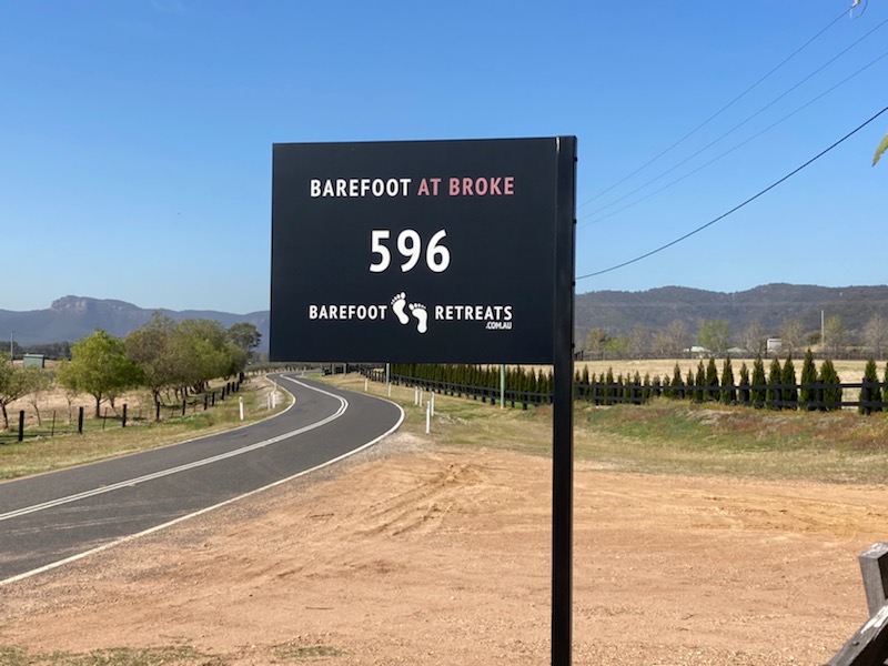 Barefoot at Broke Hunter Valley Signage