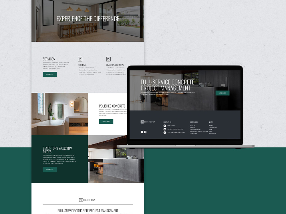 Website Design for Concrete Envy