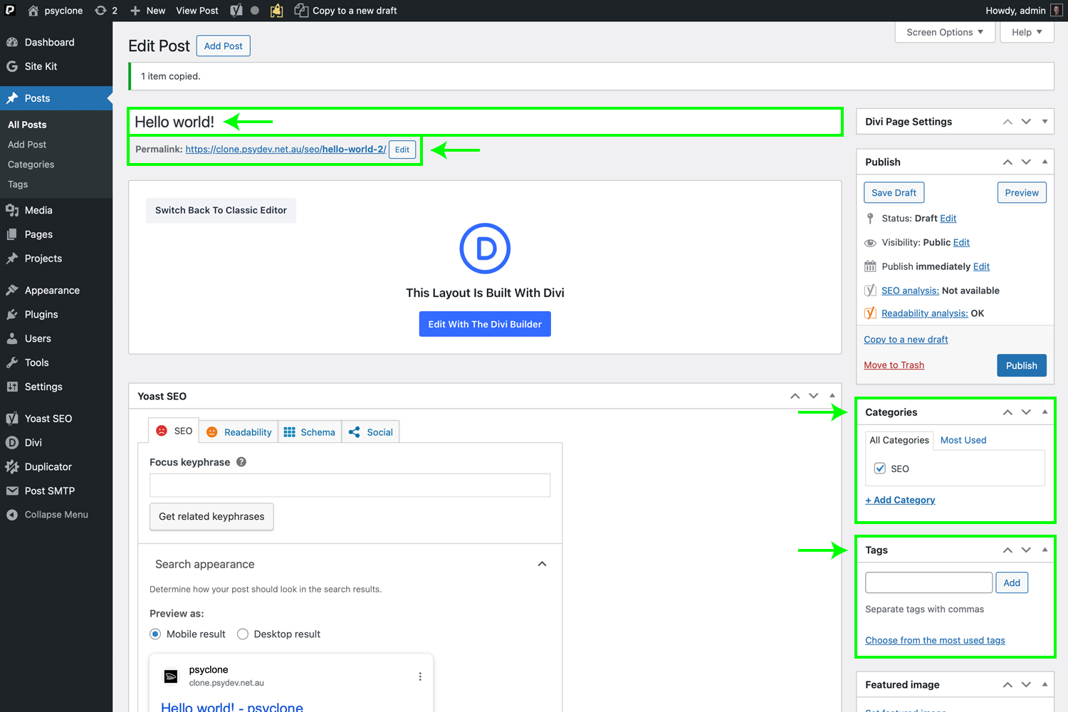 How to Duplicate a Blog Article Using Divi and Duplicator