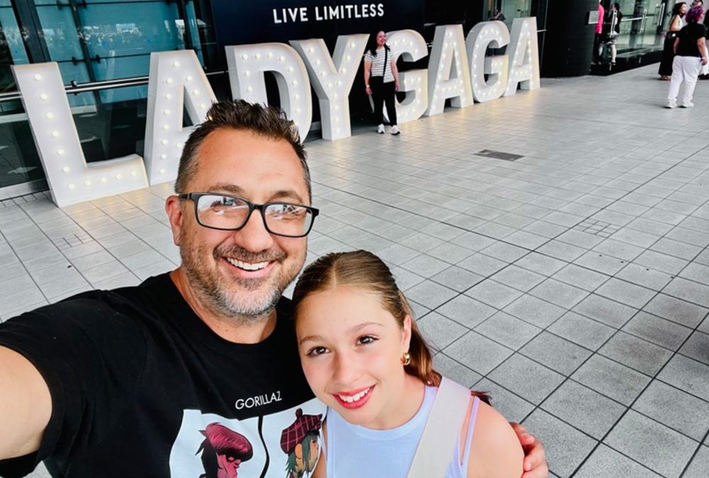At Lady Gaga with this little monster