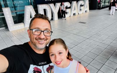 At Lady Gaga with this little monster