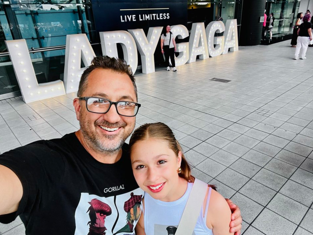 At Lady Gaga with this little monster